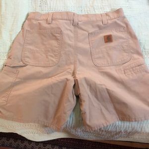 Carhartt khaki plain front shorts.